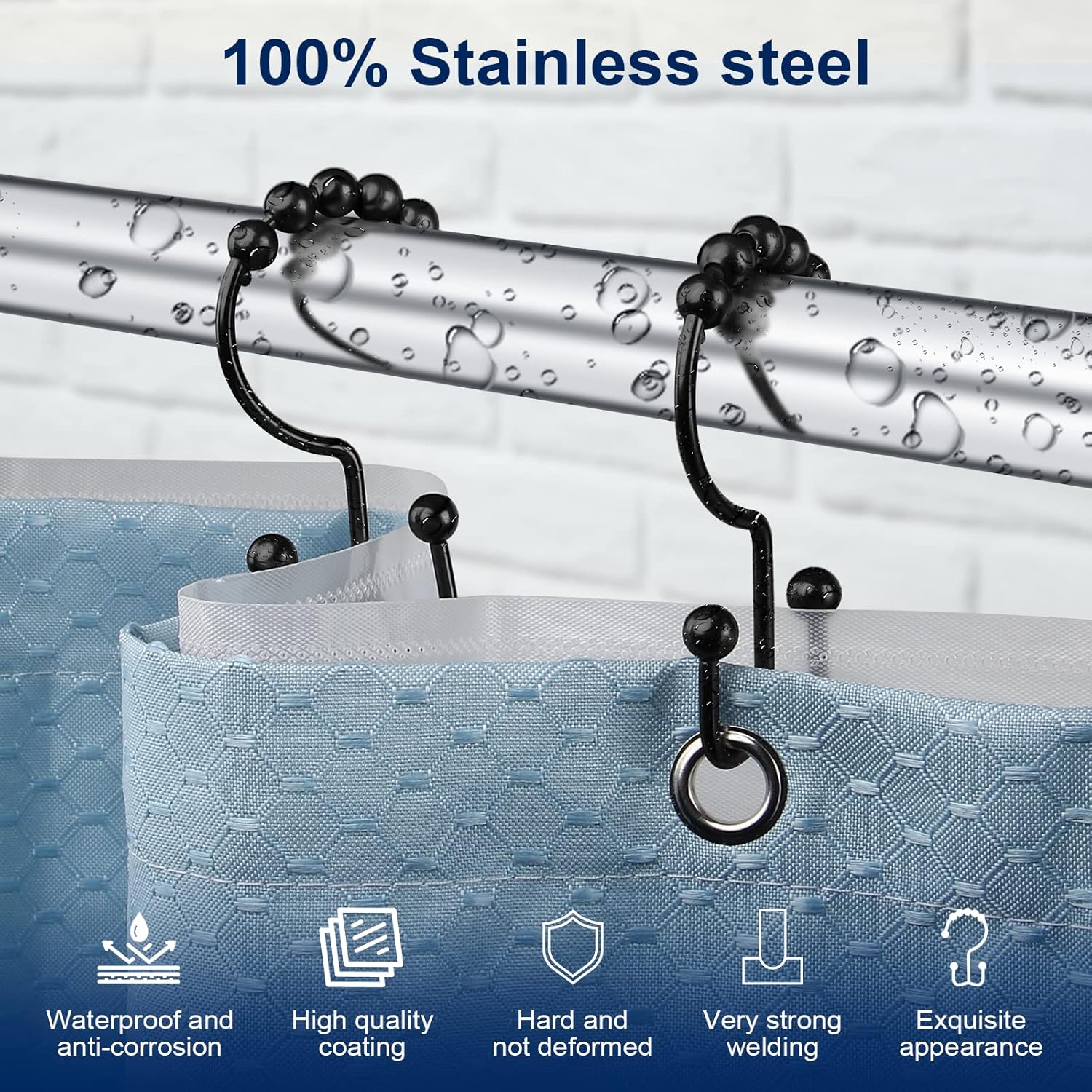 Shower Curtain Hook, Sturdy St - Curtain Rods ulasan dan harga