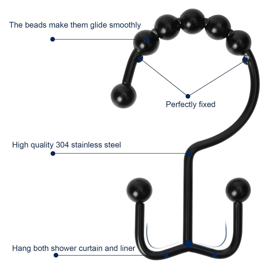 Shower Curtain Hook, Sturdy St - Curtain Rods ulasan dan harga