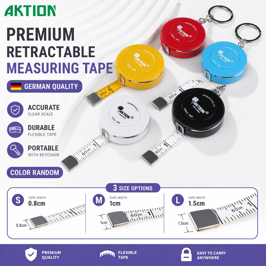 Measuring Tape 1.5M 60Inch AKT - Tape Measure ulasan dan harga